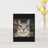 Albern Staring Cat Meme Karte (Gelbe Blume)