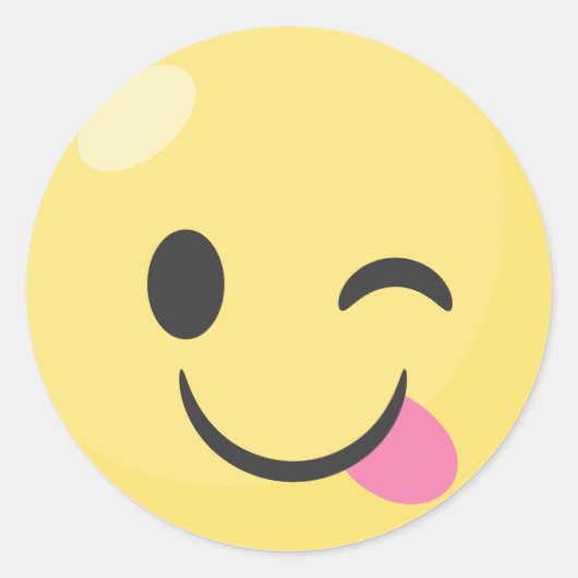 Albern Tongue Out Emoji Runder Aufkleber (Vorderseite)