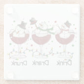 Albern "Trinken, trinken, Betrunken" Schneemann un Glasuntersetzer (Rückseite)