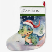 Albern Xmas Dinosaurier Großer Weihnachtsstrumpf (Rückseite)