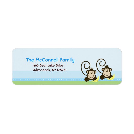 Alberne Affen Twins PRINTABLE ADDRESS ETIKETTEN (Vorne)