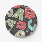 Alberne Alphabet-Buchstaben A-B-C-D Pappteller (Vorderseite)