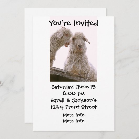 Alberne alte Ziegen Einladung (Vorne/Hinten)