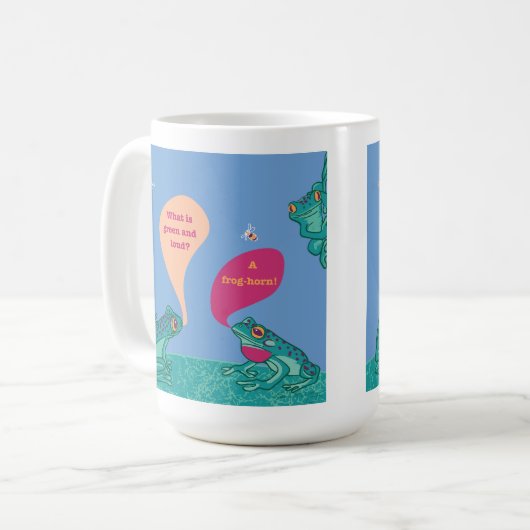 Alberne Baumfrösche - blau und grün Kaffeetasse (Vorderseite Links)