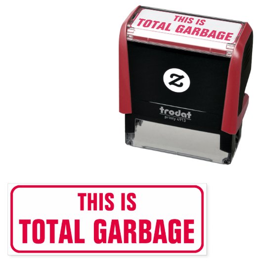 Alberne Briefmarke "This is total gARBAGE" Permastempel (Beispiel)
