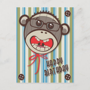 Alberne Brille Sock Affe Happy B Day Postcard Postkarte
