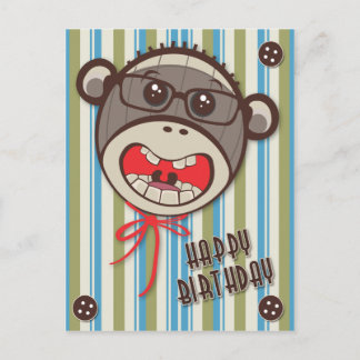 Alberne Brille Sock Affe Happy B Day Postcard Postkarte