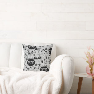 Alberne Cat Faces Pillow Kissen