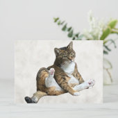 Alberne Cat-Pose - Annie's Flachgrüßkarte (Stehend Vorderseite)