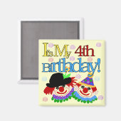 Alberne Clowns 4. Geburtstag - Hemden und Geschenk Magnet (Vorderseite/Rückseite)