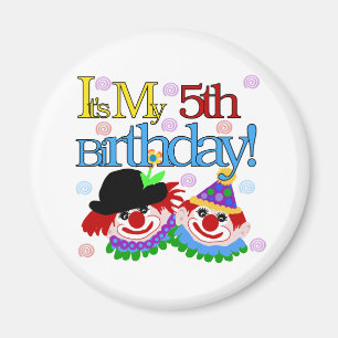 Alberne Clowns 5th Birthday Tshirts und Geschenke Magnet