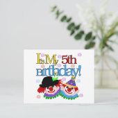 Alberne Clowns 5th Birthday Tshirts und Geschenke Postkarte (Stehend Vorderseite)