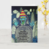 Alberne Creepy ZOMBIE Geburtstagkarte Karte (Gelbe Blume)