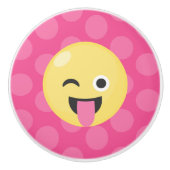 Alberne Emoji Polka-Punkte Keramikknauf (Vorderseite)