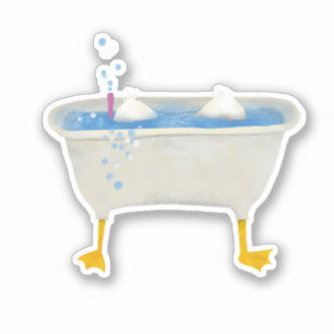 Alberne Ente schnorchelt in einer Wanne Aufkleber