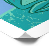 Alberne Frösche Kunstdrucke - Blau & Grün Poster (Ecke)