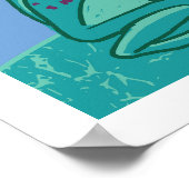 Alberne Frösche Kunstdrucke - Blau & Grün Poster (Ecke)