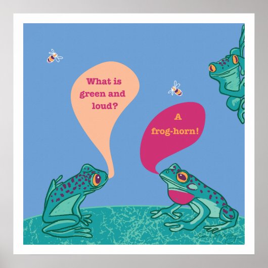 Alberne Frösche Kunstdrucke - Blau & Grün Poster (Vorne)