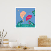 Alberne Frösche Kunstdrucke - Blau & Grün Poster (Küche)