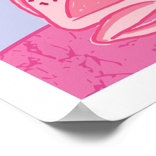 Alberne Frösche Kunstdrucke - Pink & periwinkle Bl Poster (Ecke)