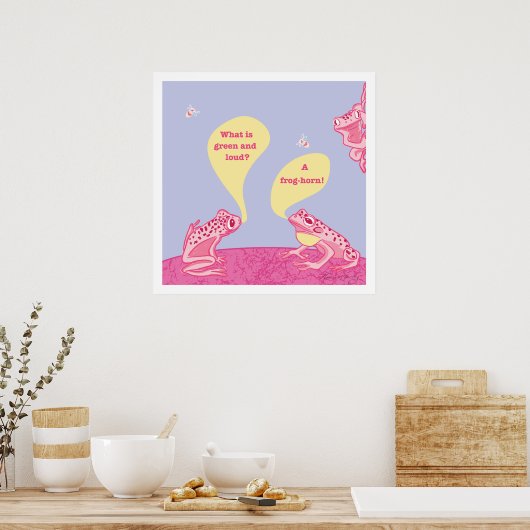 Alberne Frösche Kunstdrucke - Pink & periwinkle Bl Poster (Küche)