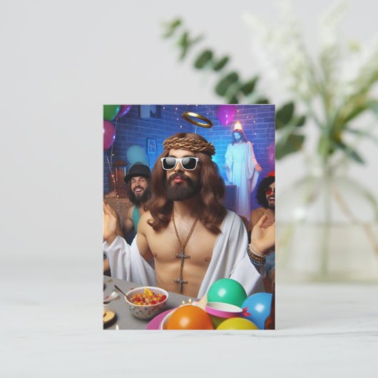 Alberne Funny AI generiert Kunst glücklich Geburts Postkarte (Stehend Vorderseite)