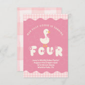 Alberne Gans 4. Geburtstag Einladung (Vorne/Hinten)