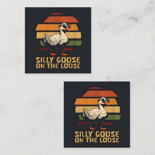 alberne Gans auf dem losen Shirt Quadratische Visitenkarte (Vorne/Hinten)