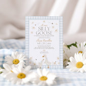 Alberne Gans auf der Loose Baby Dusche Blue Gingha Einladung