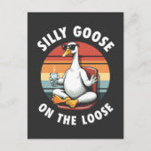 Alberne Gans auf der Lose Meditation Yoga Retro Ankündigungspostkarte (Vorderseite)