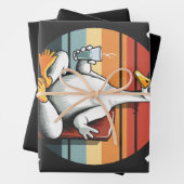 Alberne Gans auf der Lose Meditation Yoga Retro Geschenkpapier Set (Beispiel)