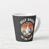 Alberne Gans auf der Lose Meditation Yoga Retro Milchtasse (Rechte Ecke)