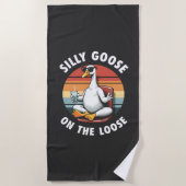 Alberne Gans auf der Lose Meditation Yoga Retro Strandtuch (Vorderseite)