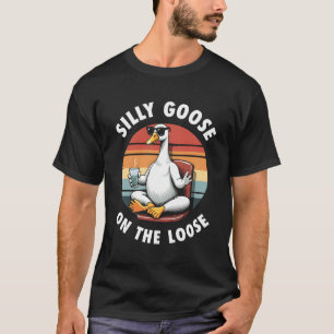 Alberne Gans auf der Lose Meditation Yoga Retro T-Shirt