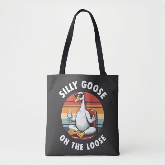 Alberne Gans auf der Lose Meditation Yoga Retro Tasche (Vorderseite)