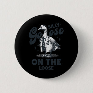 Alberne Gans auf der Lose Vintage Alberne Gänsehau Button