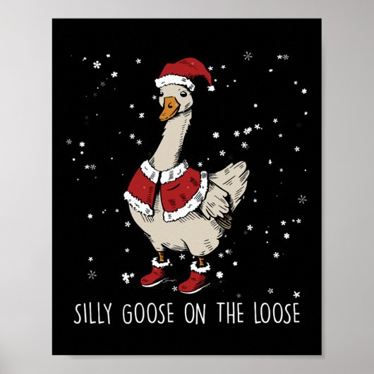 Alberne Gans auf der Lose Weihnachtsgoose Poster (Vorne)
