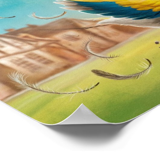 Alberne Gans auf der Lose Zeichnend, lustige Gans Poster (Ecke)