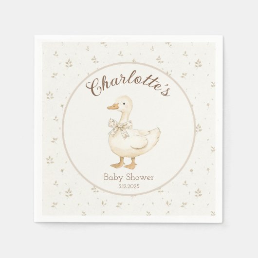 Alberne Gans auf der losen Baby Boy Dusche Serviette (Vorderseite)