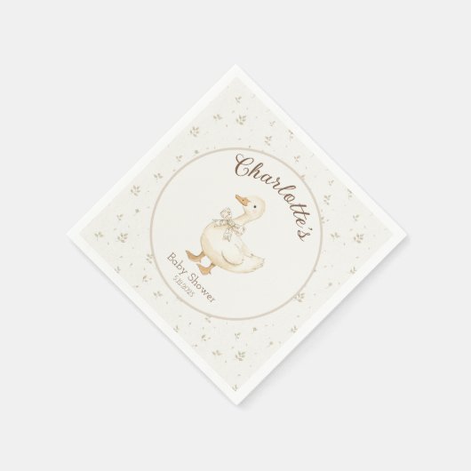 Alberne Gans auf der losen Baby Boy Dusche Serviette (Ecke)