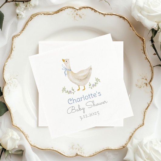 Alberne Gans auf der losen Baby Boy Dusche Serviette