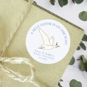 Alberne Gans auf der Way Boy Baby Dusche Runder Aufkleber