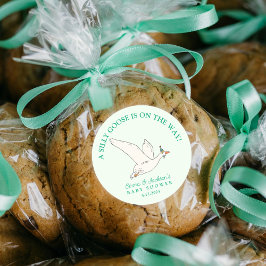 Alberne Gans auf der Way Green Baby Dusche Runder Aufkleber