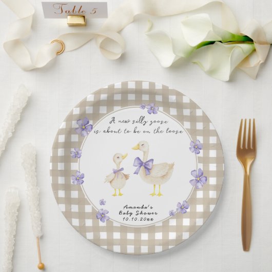 Alberne Gans-Baby-Party Pappteller (Hochzeit)