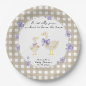 Alberne Gans-Baby-Party Pappteller (Vorderseite)