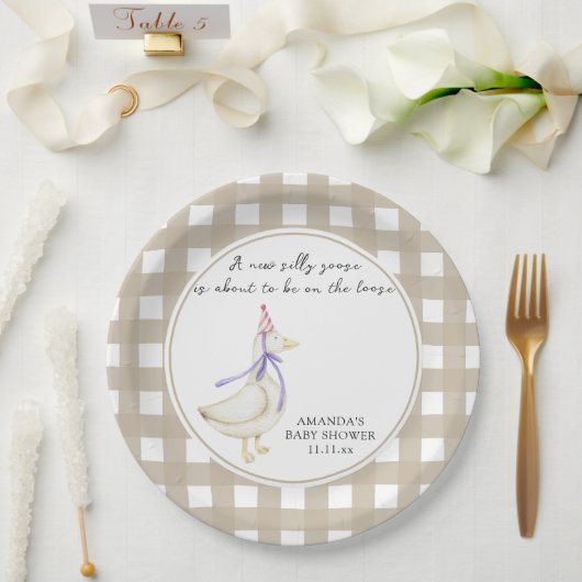 Alberne Gans-Baby-Party Pappteller (Hochzeit)