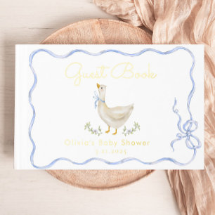 Alberne Gans Blaue Bogen Baby Shower Gästebuch