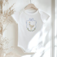Alberne Gans Blaue Schleife Wappen Baby Shower