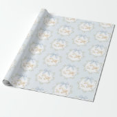 Alberne Gans Blaue Schleife Whimsical Preppy Geschenkpapier (Ungerollt)