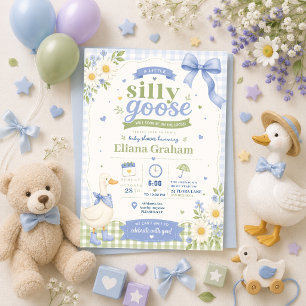 Alberne Gans geschlechtsneutrale Babyparty Blumen Einladung